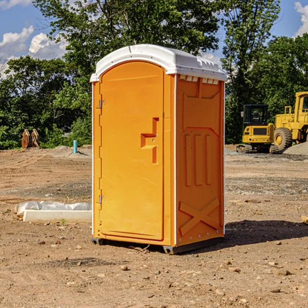 how often are the portable restrooms cleaned and serviced during a rental period in Hortonia